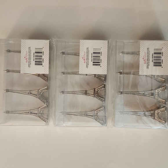 Kate Aspen Silver Eiffel Tower Place Card Holders 3packs Of Four Holders - Picture 2 of 2